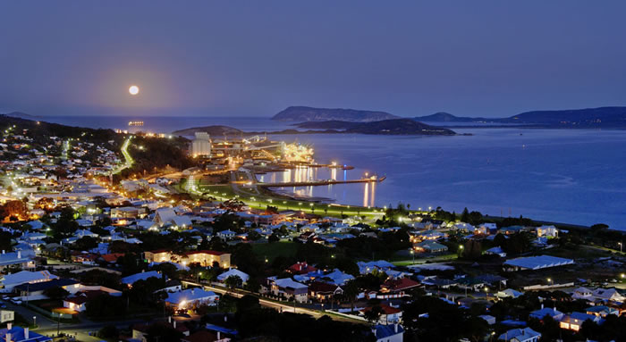 Albany town at twilight